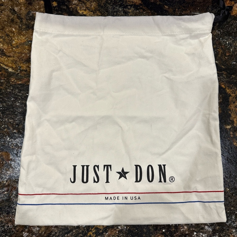 Just Don White Canvas Dust Bag